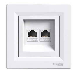 asfora-2xrj45-internet-aljzat-utp-cat6-feher