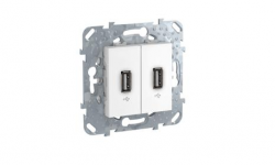 unica-dupla-usb-20-csatlakozo-feher