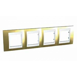 unica-plus-negyes-vizszintes-keret-feher-betettel-arany-fem