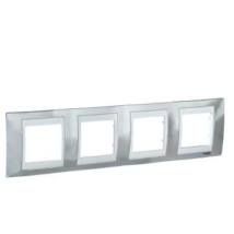 unica-plus-negyes-vizszintes-keret-feher-betettel-fenyes-krom-fem